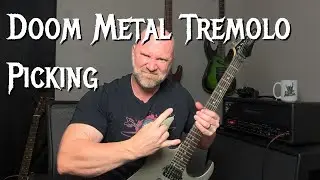 Doom Metal Tremolo Picking Riff with Guitar Harmonies (The Damned)