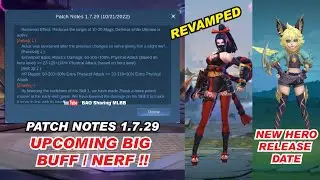 HANABI REVAMP | Patch Notes 1.7.29 Update BEATRIX Buff Balmond NERF | New Hero Joy Release date