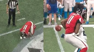 Julio Jones Is Slow To Get Up After BIG Hit