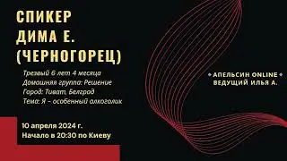 Спикер Дима Е. (Черногорец) - Я - особенный алкоголик. Трезвый 6 лет 4 месяца