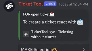How make Ticket tool(Special with options)🫶