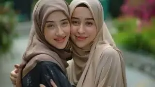 Lesbian Hijab Girls Sharing Beautiful Kissing Moments 💋