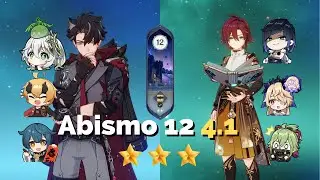 Wriothesley C0 e Heizou C2 - Abismo 12 - 4.1 - Genshin Impact - Spiral Abyss 4.1