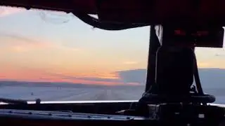 cockpit video of DC-6 take-off in Alaska.