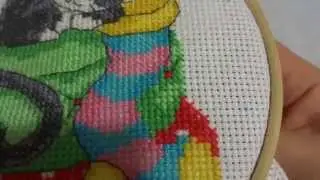 Вышивка для начинающих БЭКСТИЧ шов назад иглу/Embroidery for beginners BACKSTITCH stitch back needle