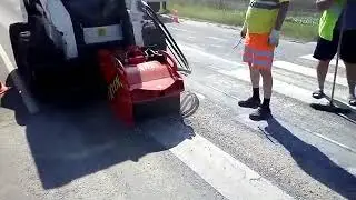 Демаркировка удаление разметки дорожной фрезой Экстэн Exten AF400GL