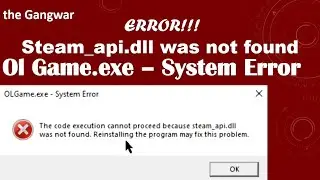 HOW TO FIX OL GAME EXE - SYSTEM ERROR
