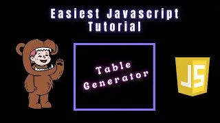 Table Generator Javascript Tutorial | Generate Any Table in 1s | how to generate table in Javascript