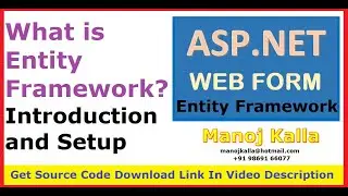 01 EF introduction and setup in hindi | what is entity framework EF in hindi | EF tutorial in hindi