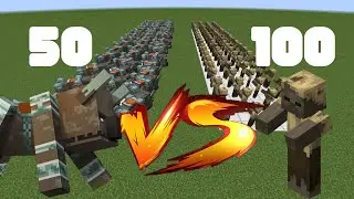 50 RAVAGERS x 100 HUSK ZOMBIES in MINECRAFT !!!
