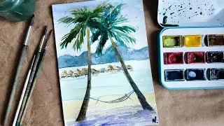 МАЛЬДИВЫ 🏝️🌤️ 🌊акварелью