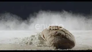 Bakery and Cooking Concept. Fresh Bread with a Splash Falls Into Flour | Stock Footage - Envato ...