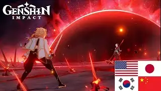 Genshin Impact - Arlecchino Boss Battle Cutscene (All Language ENG, CN, KR, JP)