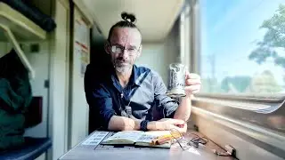 Как скетчить в поезде  - еду в глубинку, рисую на РЖД с кофе в подстаканнике. Эдуард Кичигин.