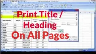 Print Heading  in Excel every page | Excel Page setup Technique| print heading in every page excel |
