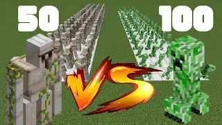 50 Iron Golem x 100 Creeper in MINECRAFT !!!