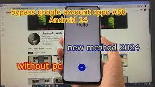 How To Bypass Google Account OPPO A58 Android 14 | Oppo A58 FRP Bypass | New method 2024
