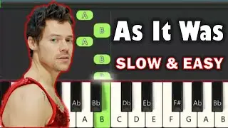 Harry Styles - As It Was | Slow Easy Piano Tutorial