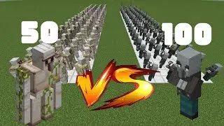 50 Iron Golem x 100 Vindicators in MINECRAFT !!!