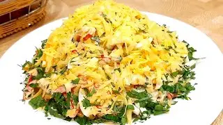 Салат Красное море. С кальмарами намного вкуснее, чем с крабовыми палочками. 1 из САМЫХ вкусных!