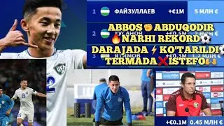 ABBOS🔥NARHI😳REKORD DARAJADA✊️KO'TARILDI⚽️U 23👏OLIMPIA🇺🇿IORDANIYA TERMASIDA ❌️ISTEFO #AFC