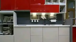 Красно-белая кухня - дизайн кухни красных оттенков
