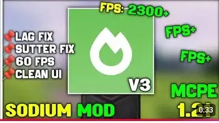 Sodium For Mcpe 1.21+ || how to fix lag in Mcpe 