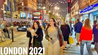 2021 Christmas Lights London | Oxford Street Christmas Shopping - London Night Walk [4K HDR]