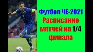 Футбол ЧЕ-2021. Расписание игр на 1/4 финала.