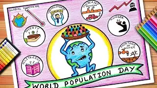 World Population Day Easy Drawing | World Population Day Poster | World Population Day Chart