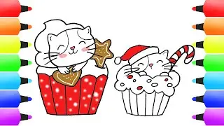 Christmas CATCAKE (The Cutest Cupcake EVER!) | Cute Drawing for Kids