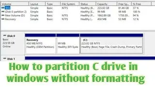 How to partition C drive in windows 10 without formatting || Partition C drive without losing data