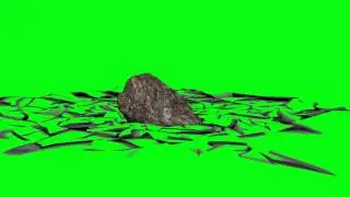 crack in the ice surface animation - green screen effect