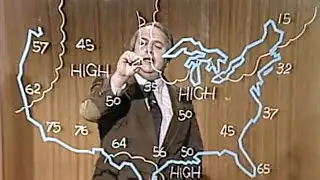 Ira Joe Fisher delivers 1984 weather forecast while writing backward┃WABC-TV 75th Anniversary Moment