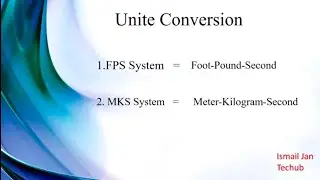 Unite conversion FPS System l MKS System l cm to meter l inch to soot l m to ft #ismail jan techhub