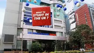 UK Education Expo billboard at The Westin Dhaka