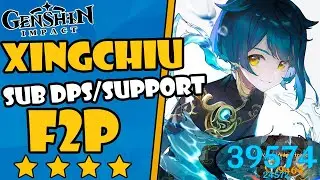 XINGQIU BUILD SUPPORT/SUB DPS en💥5 MINUTOS F2P,ARTEFACTOS,ARMAS,💎Guía build XINGCHIU🌟|Genshin Impact