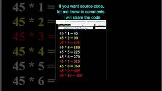 Html And JavaScript | Multiplication Table Generator #shorts