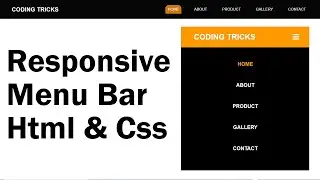 Responsive menu bar in html and css | How to Create Navigation Menu with CSS and HTML Tutorial