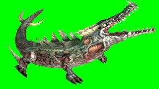 Green Screen crocodile all animations in all directions green screen