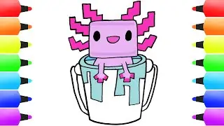 AXOLOTL (MINECRAFT) Drawing Easy | Cute Drawings for Kids
