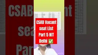 NIT Delhi Vacant seat list 2024 ✅| CSAB Seat Matrix 2024 🚨| NIT Delhi CSAB cut off 