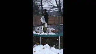 How NOT to Shovel off the Trampoline! Me vs. Snow!