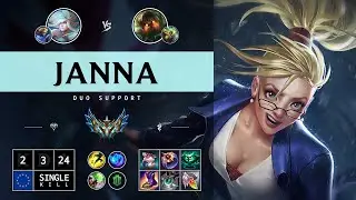 Janna Support vs Nautilus: Shield Maker - EUW Challenger Patch 14.15