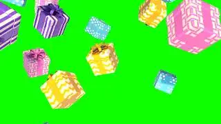 Green Screen gift box falling effect Free 4K Christmas overlay