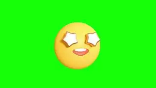 Face with Star Eyes 3D Emoji Animation on Green Screen | 4K | FREE TO USE
