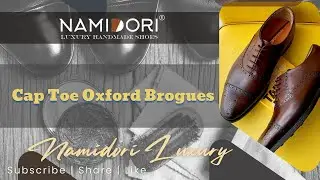 Cap Toe Brogues Oxford Brown- Namidori Luxury Handmade Shoes