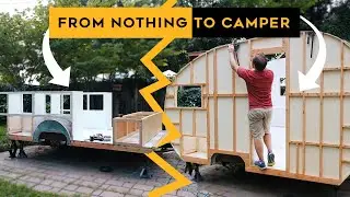 DIY LIGHTWEIGHT CABINETS + WALLS UP! Vintage Camper Photo Booth Build