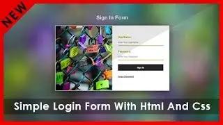 How to create Simple Login Page In HTML and CSS | Atractive Sign In Form Design |
