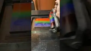 Letterpress printing a halftone of a California Grizzly in multiple ink colors